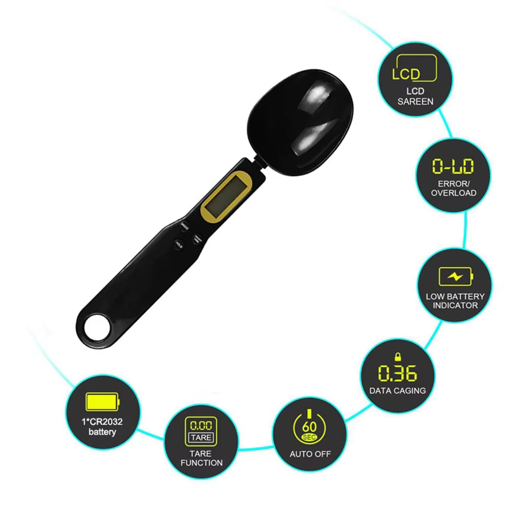 500G/0.1G Electronic Kitchen Scale LCD Digital Measuring Spoon Coffee Sugar Flour Gram Digital Spoon Weight Volume Spoon Scale