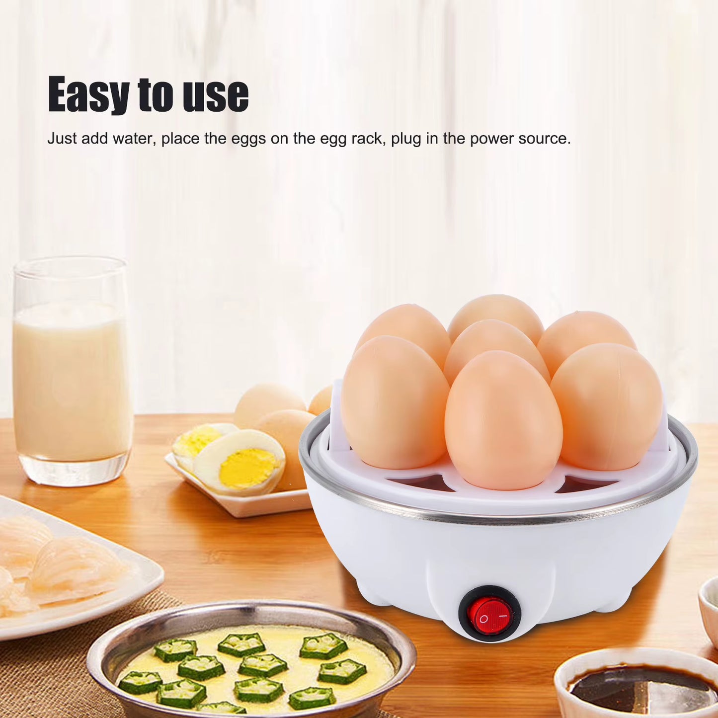 Portable Bpa-Free Electric Egg Cooker Healthy and Environmentally Friendly Egg Cooker/Steamer for Home Appliances