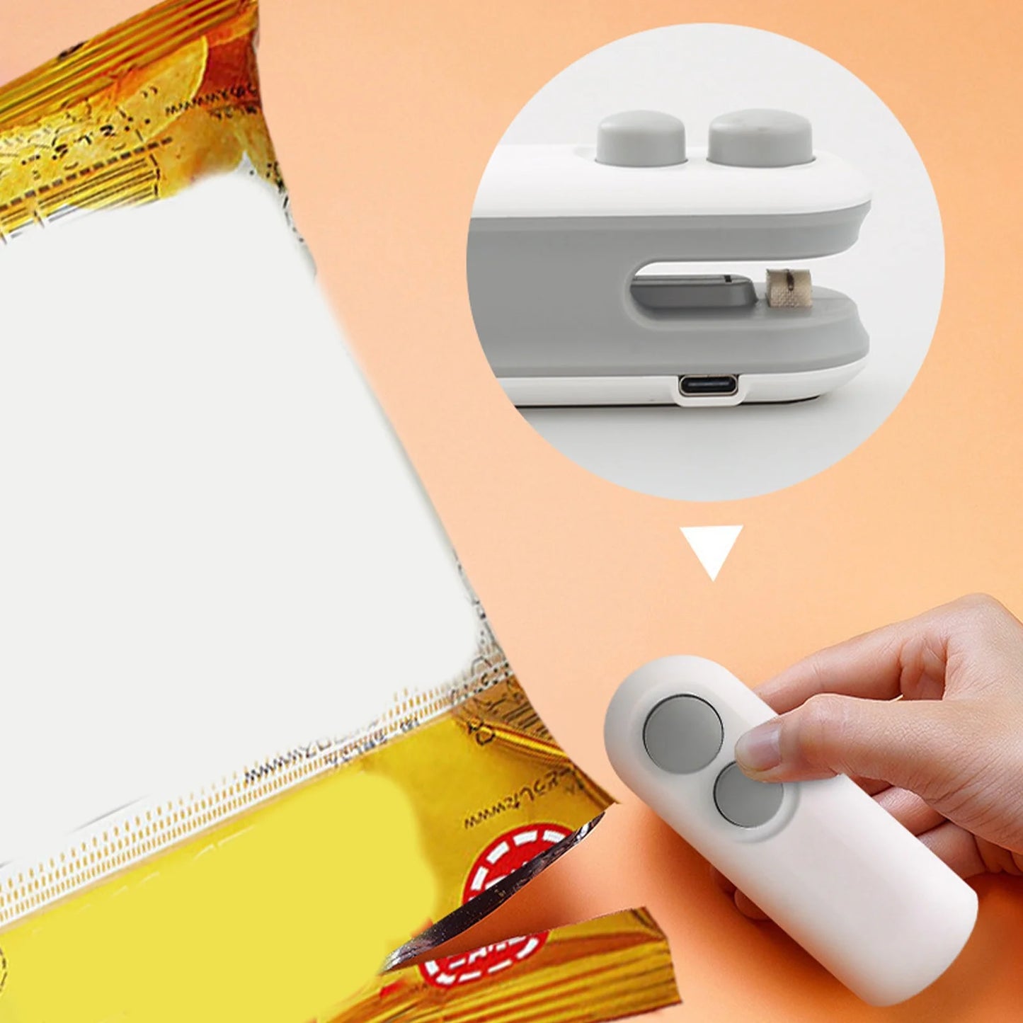 2-In-1 Mini Bag Sealer,Usb Rechargeable Handheld Heat Sealer & Cutter,2025 New Upgrade Heat Vacuum Sealer,Portable Plastic Bag Sealer for Snacks, Chips, Food Freshness Storage
