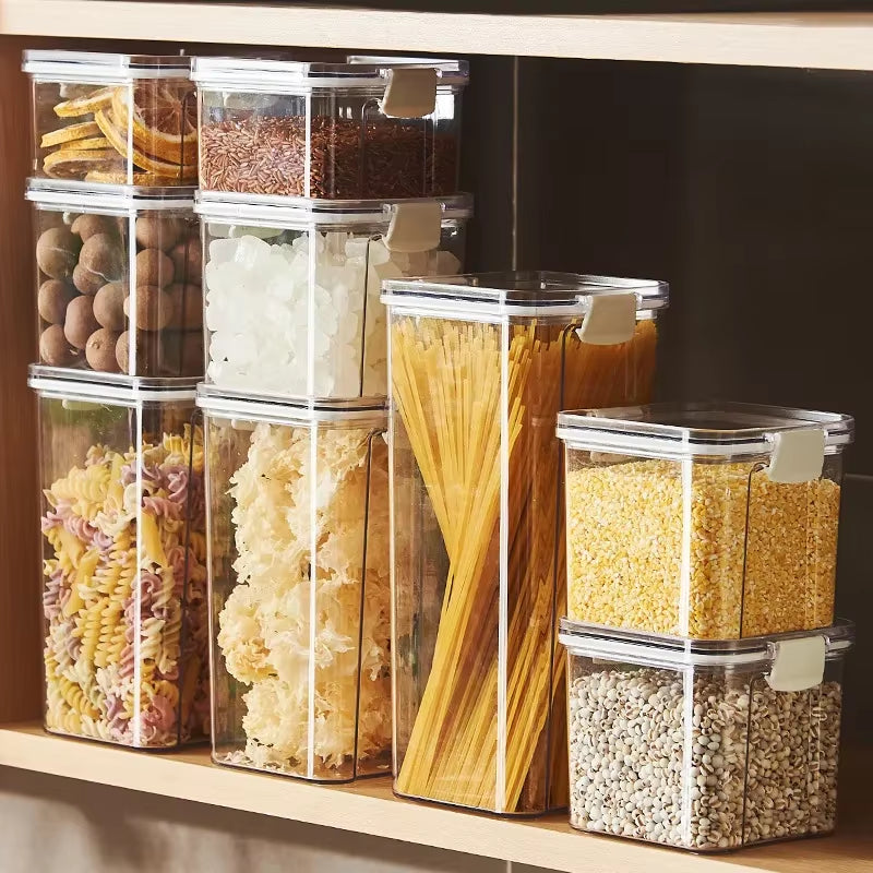 Food Storage Kitchen Containers Plastic Box Jars for Bulk Cereals Kitchen Organizers for Pantry Organizer Jars with Lid Home Set