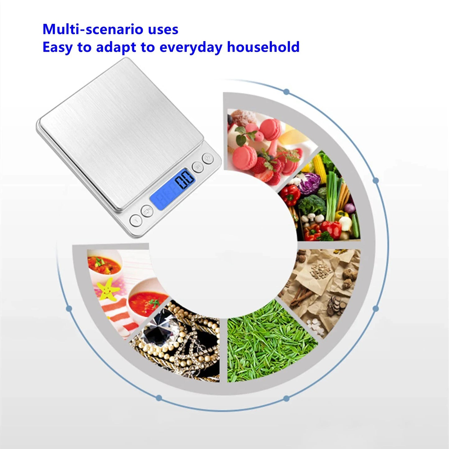 Digital Kitchen Scale 3000G/ 0.1G Small Jewelry Scale Food Scales Digital Weight Gram and Oz Digital Gram Scale with LCD/ Tare