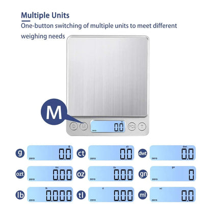 Digital Kitchen Scale 3000G/ 0.1G Small Jewelry Scale Food Scales Digital Weight Gram and Oz Digital Gram Scale with LCD/ Tare
