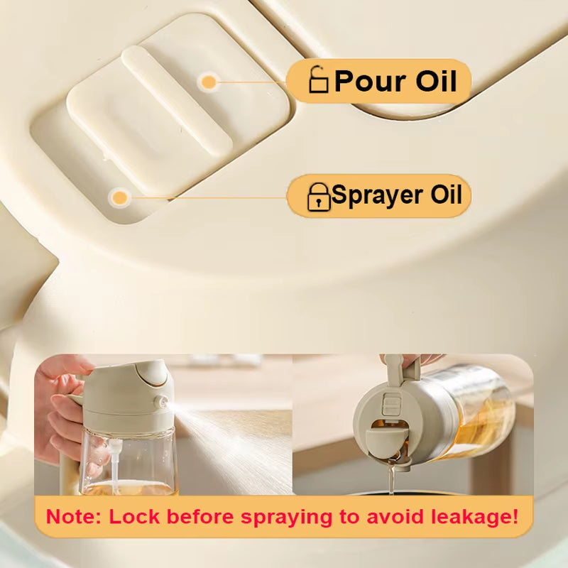 Fryer Air Oil Spray Olive Oil Spray Bottle 500Ml Cooking Oil Dispensers Olive Sprayer Mister for Kitchen Salad Baking