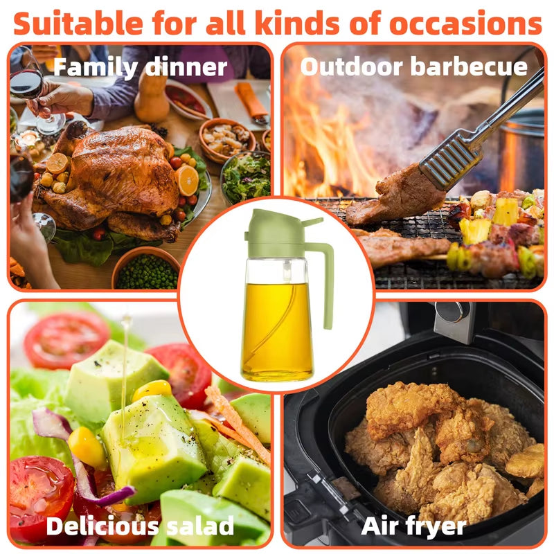 Fryer Air Oil Spray Olive Oil Spray Bottle 500Ml Cooking Oil Dispensers Olive Sprayer Mister for Kitchen Salad Baking