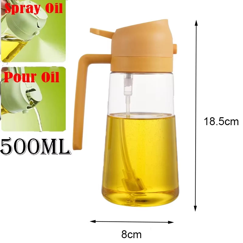 Fryer Air Oil Spray Olive Oil Spray Bottle 500Ml Cooking Oil Dispensers Olive Sprayer Mister for Kitchen Salad Baking